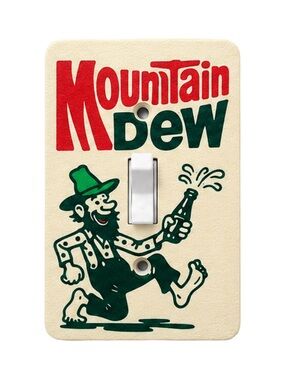 2/$25 3D Printed Mountain Dew Vintage Light Switch Cover Wall Plate